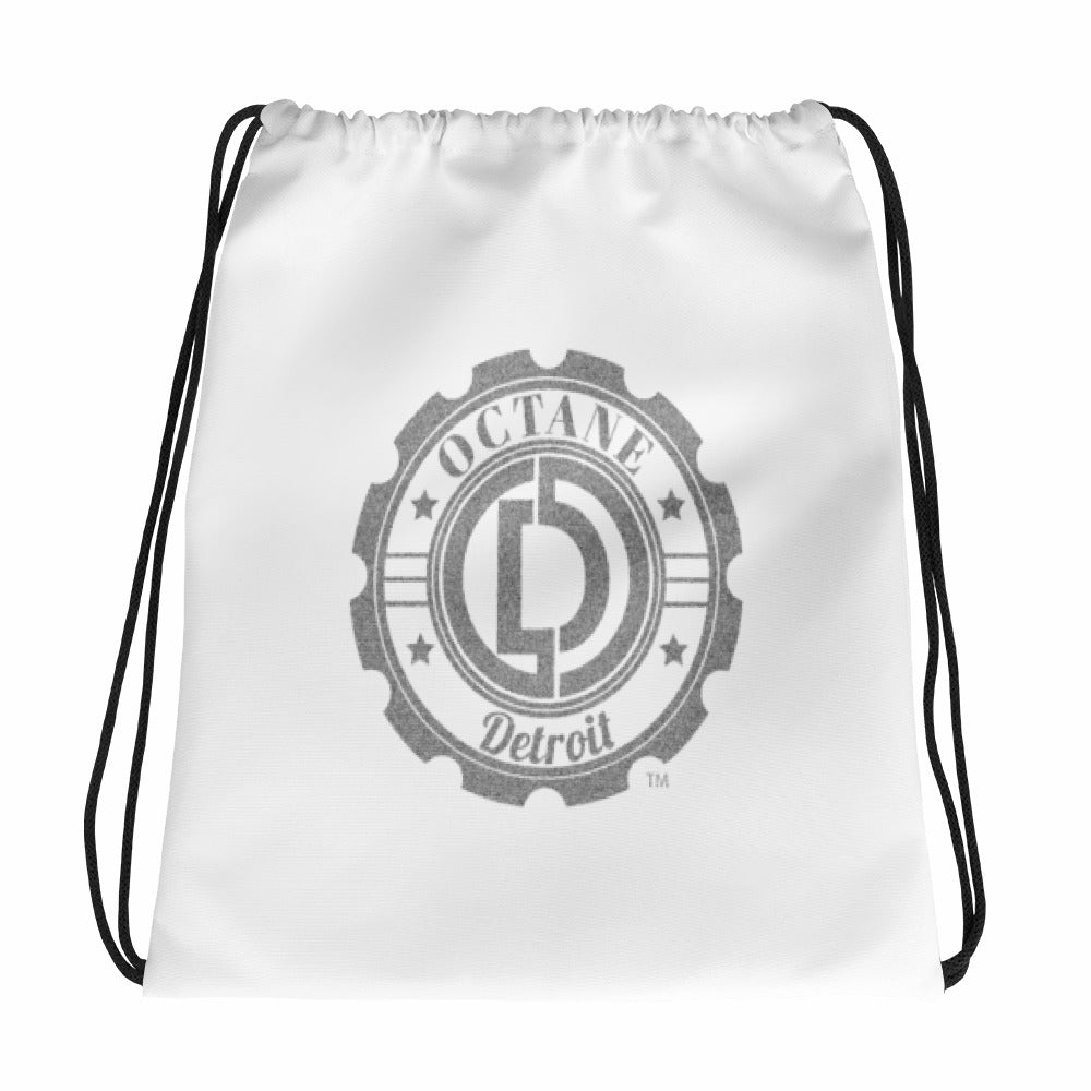 Classic Detroit Octane White Drawstring bag