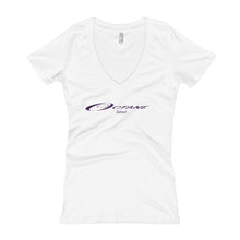 Women's V-Neck Elegant Logo T-shirt (bright colors)