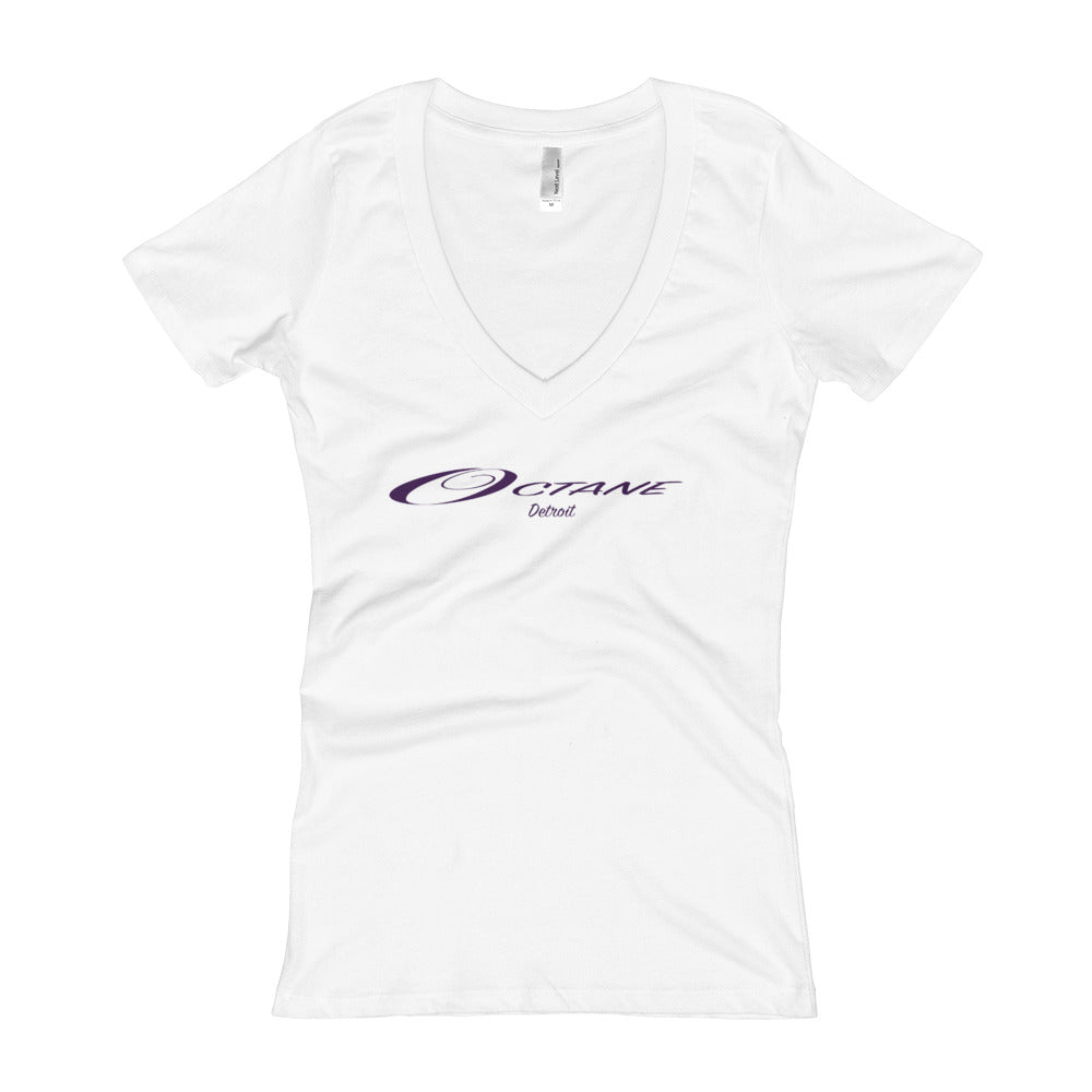 Women's V-Neck Elegant Logo T-shirt (bright colors)